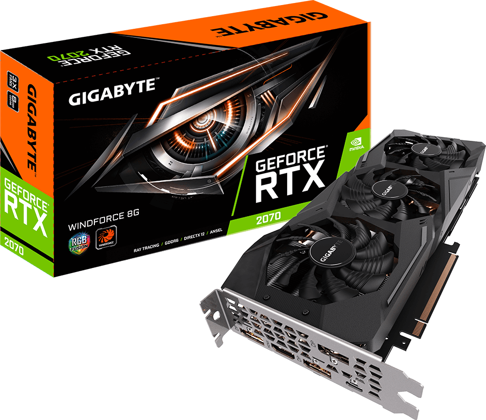 Gigabyte GeForce RTX 2070 WINDFORCE 8G [GV-N2070WF3-8GC]