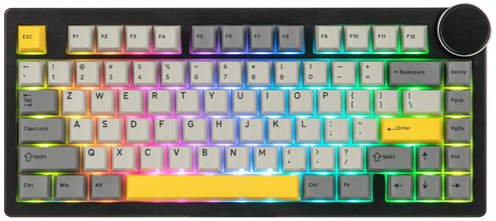 Ajazz AK820 V2 - Black Gray Yellow (White Peach Switch)