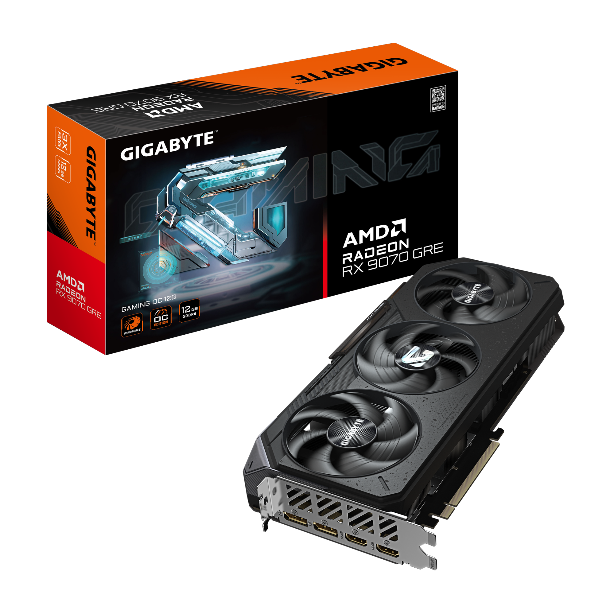 Gigabyte Radeon RX 9070 GRE GAMING OC 12G [GV-R907GREGAMING OC-12GD]
