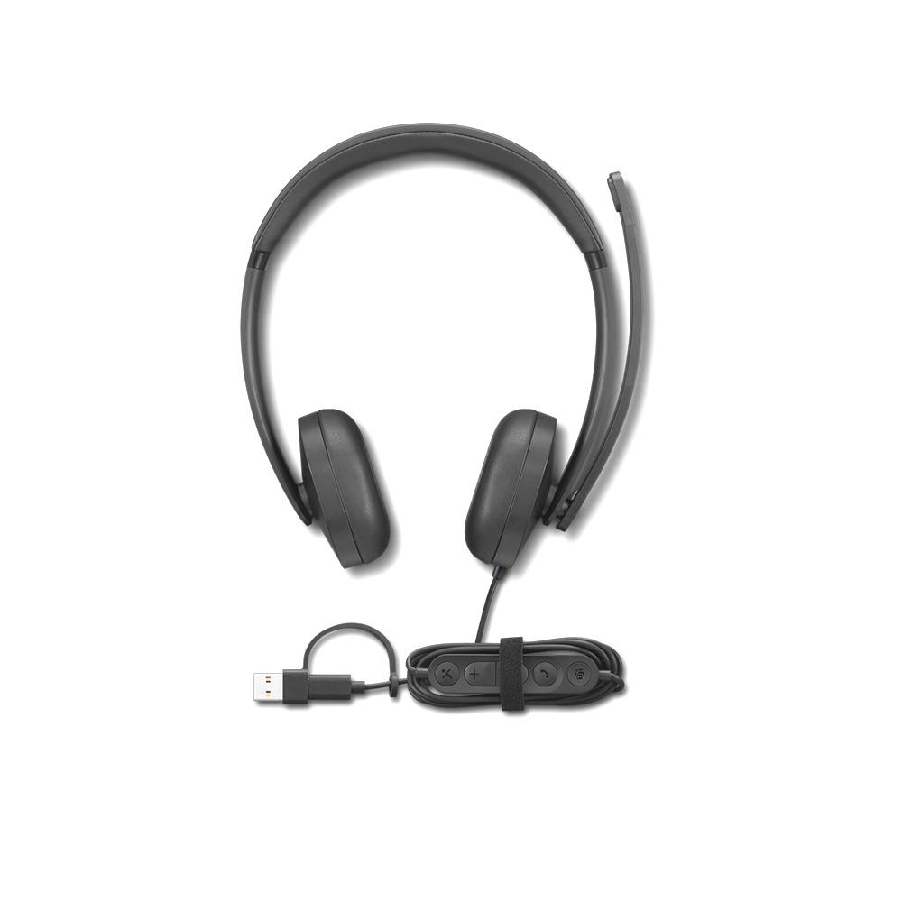 Cuffia Lenovo Wired VoIP Headset 5000 Con Certificazione Teams – Audio Nitido E Garanzia 3 Anni