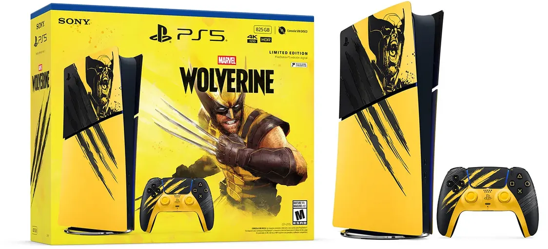 Sony PlayStation 5 Slim 825 GB (All-Digital / Glacier White) + Marvel's Wolverine