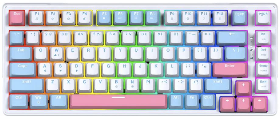 Fantech ATOM X83 MK612 AME Edition - White/Blue / Taro Switches