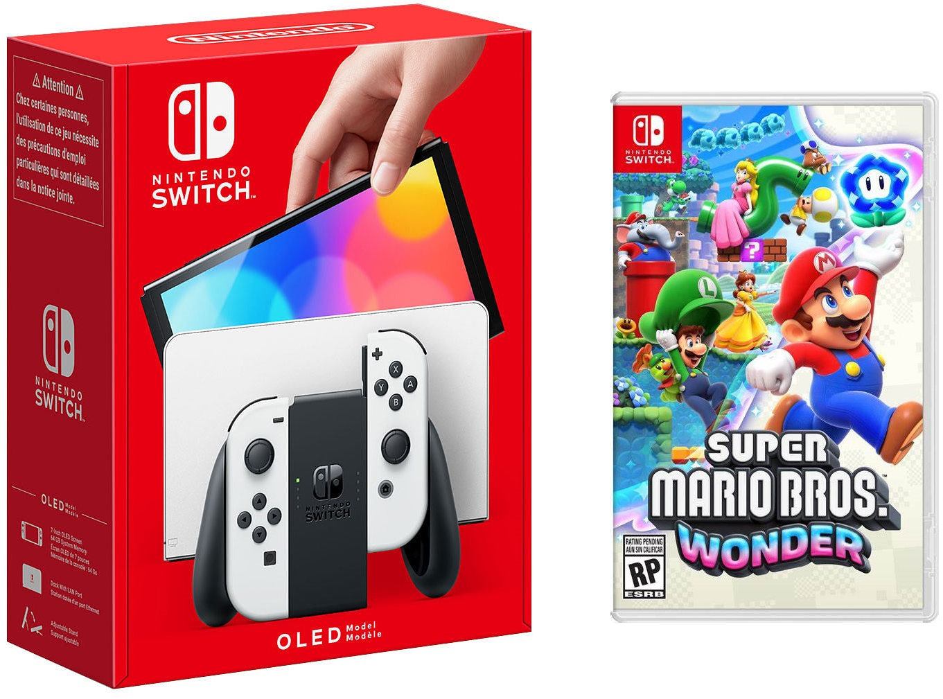 Nintendo Switch OLED White + Super Mario Bros Wonder