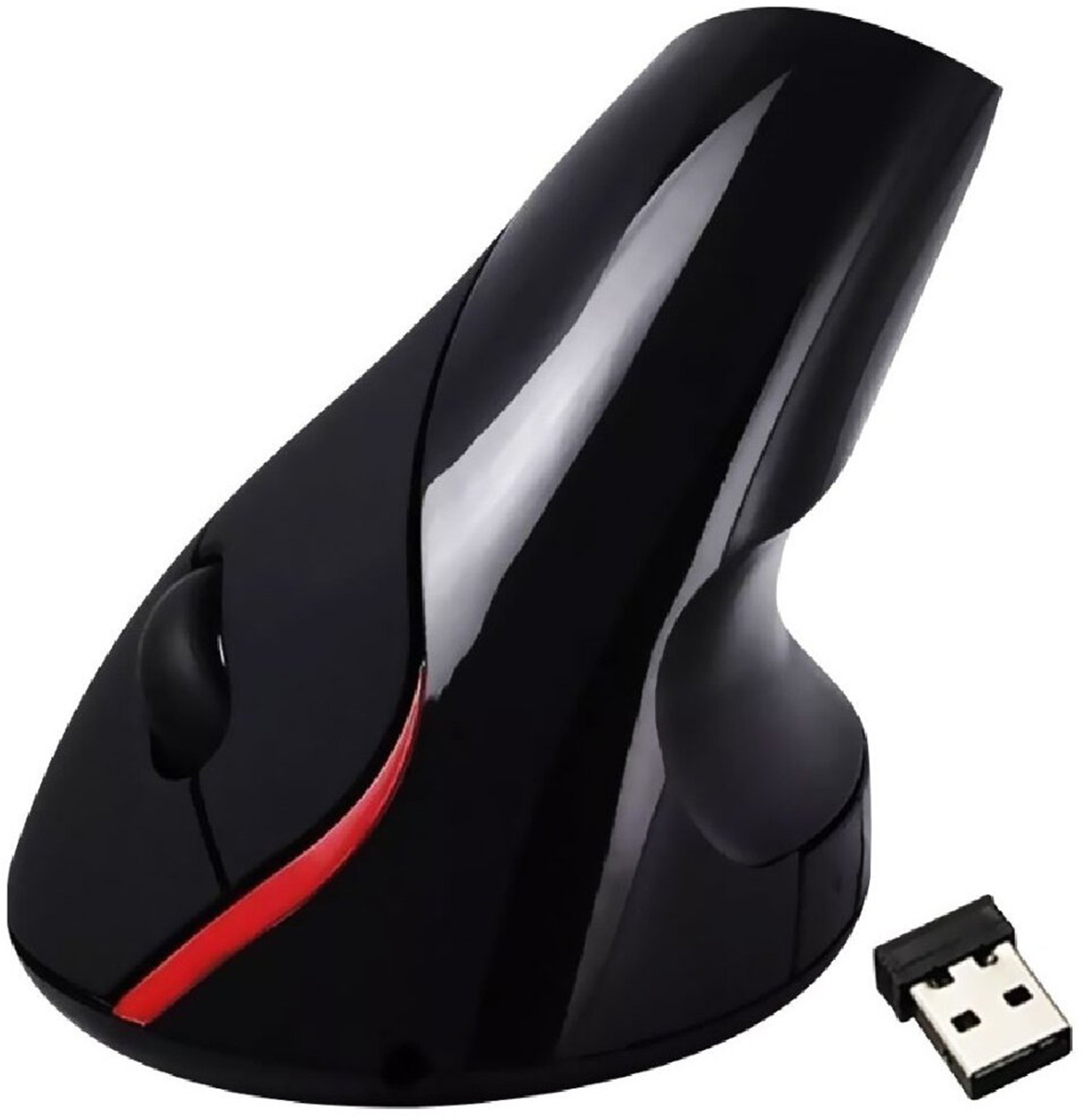 Genérico Mouse Optico Vertical Inalámbrico - Negro (SXC-02428)