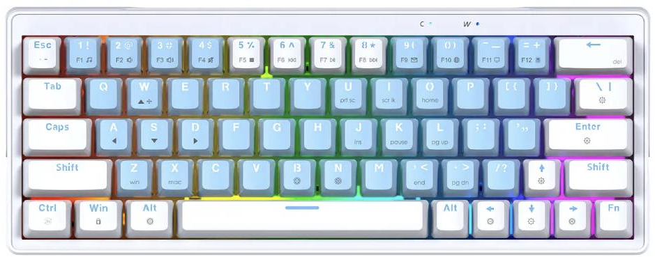 Fantech ATOM X63 MK611 AME Edition - Blue/White / Taro Switches