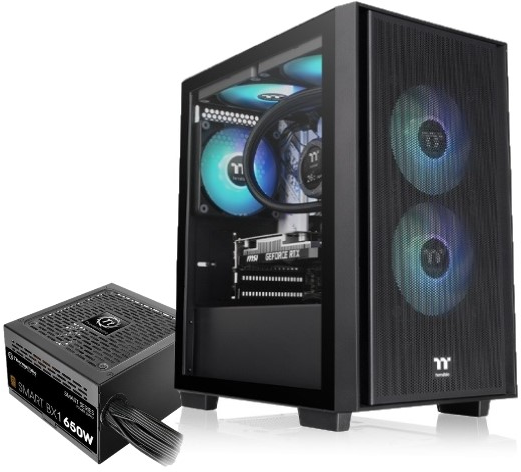 Thermaltake Versa H16 TG ARBG + PSU (Black) (CA-3Y8-65S1WG-00)